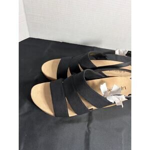 Lifestride Women's Darby slingback  Strappy Wedge Black Size 10